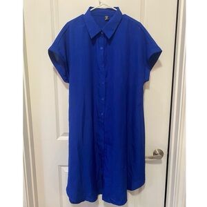 SHEIN Royal Blue Shirt Dress